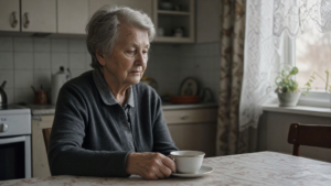 Sad pensioner